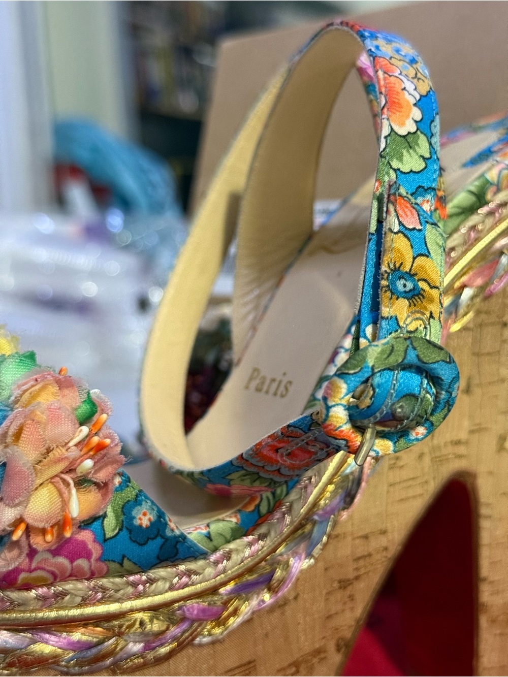 Christian Louboutin Arielle Sevillana version multi gold platform sandals - Picture 8 of 8